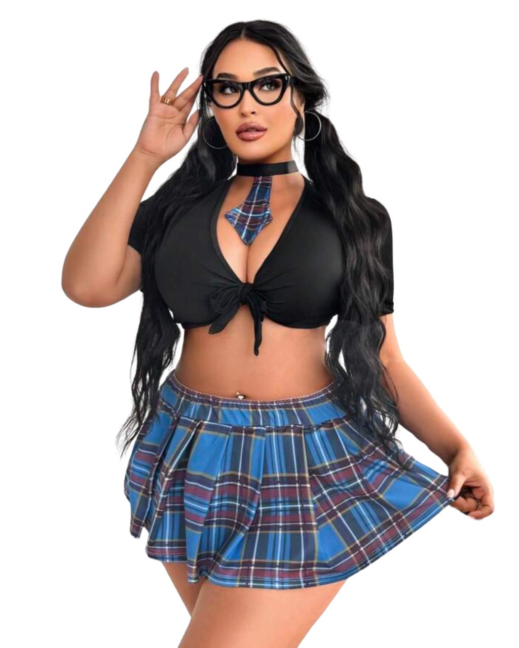 Curvy Class Tease Schoolgirl Set – Naughty, Playful Seduction