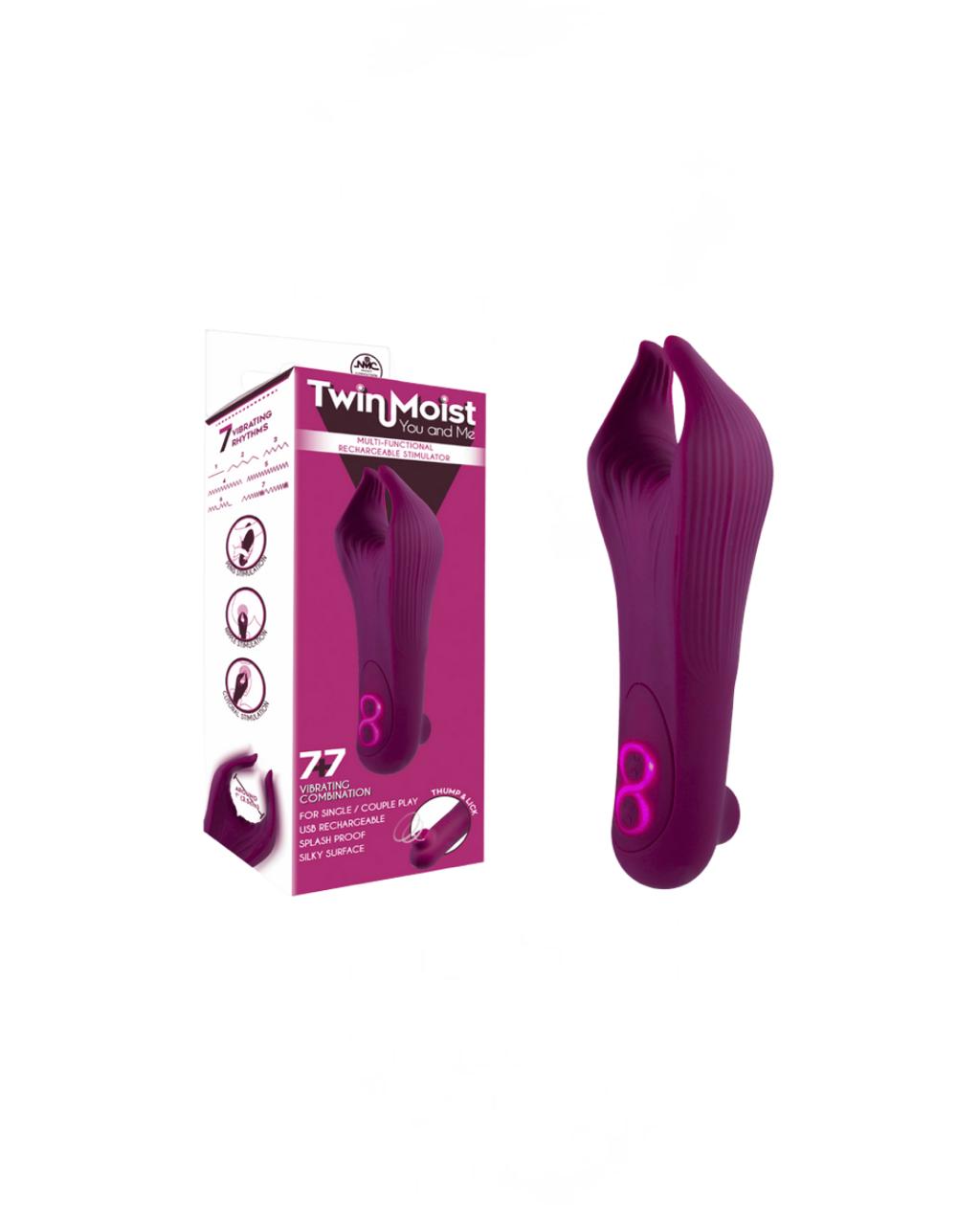 Twin Moist Multi Functional Rechargeable Vibrator Stimulator