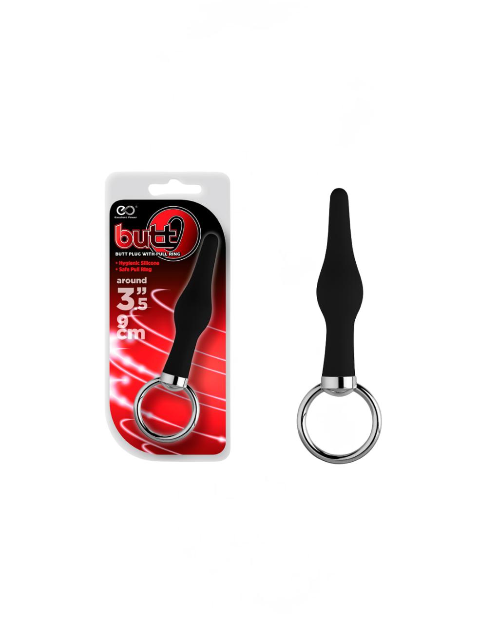 Butt O 3,5 inch Silicone Butt Plug with Pull Ring