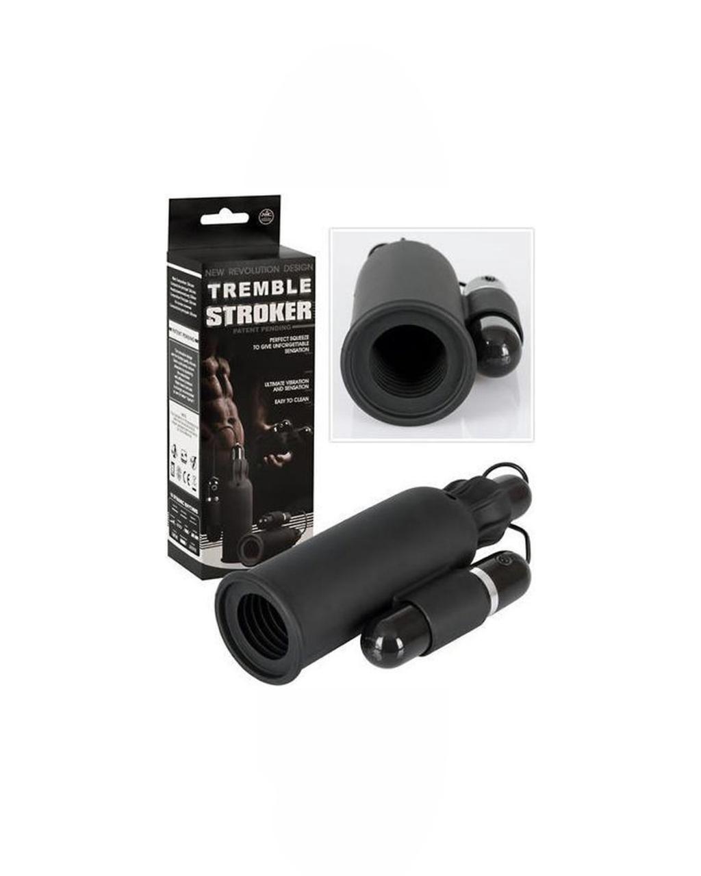 Tremble Stroker Silicone Masturbator with Gyrating Bullet Vibrator